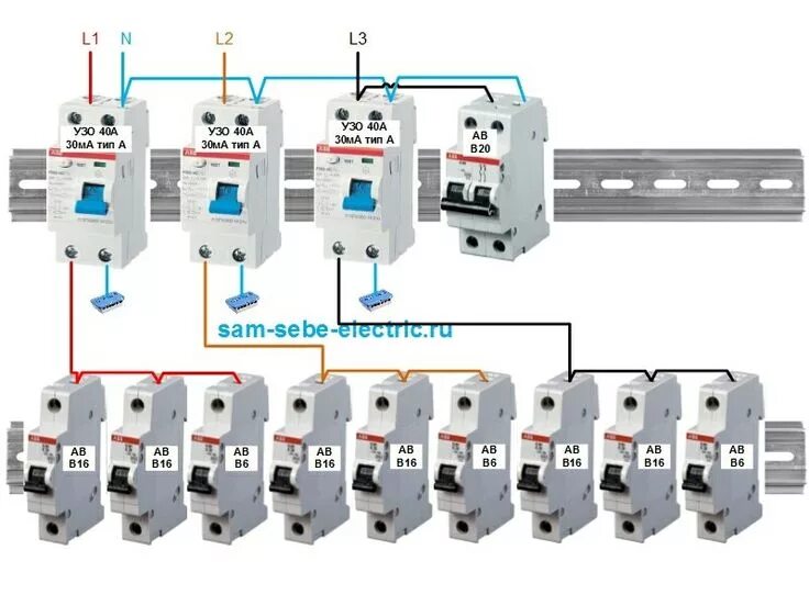 Подключение 2 узо Пин на доске Elettricità Электротехника, Электричество, Электрика