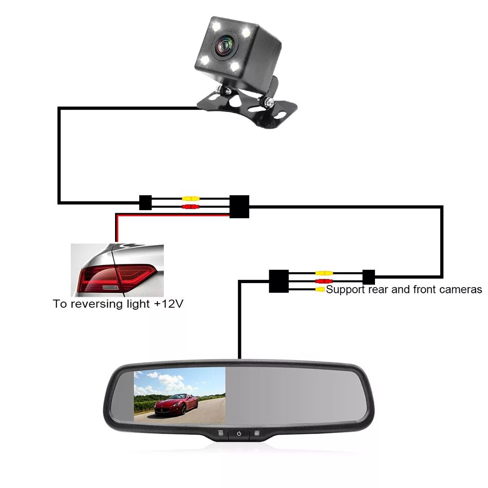 Подключение 2 видеорегистраторов 4.3 Inch Tft Lcd Car Windscreen Rear View Mirror Monitor Mounting Bracket Monito