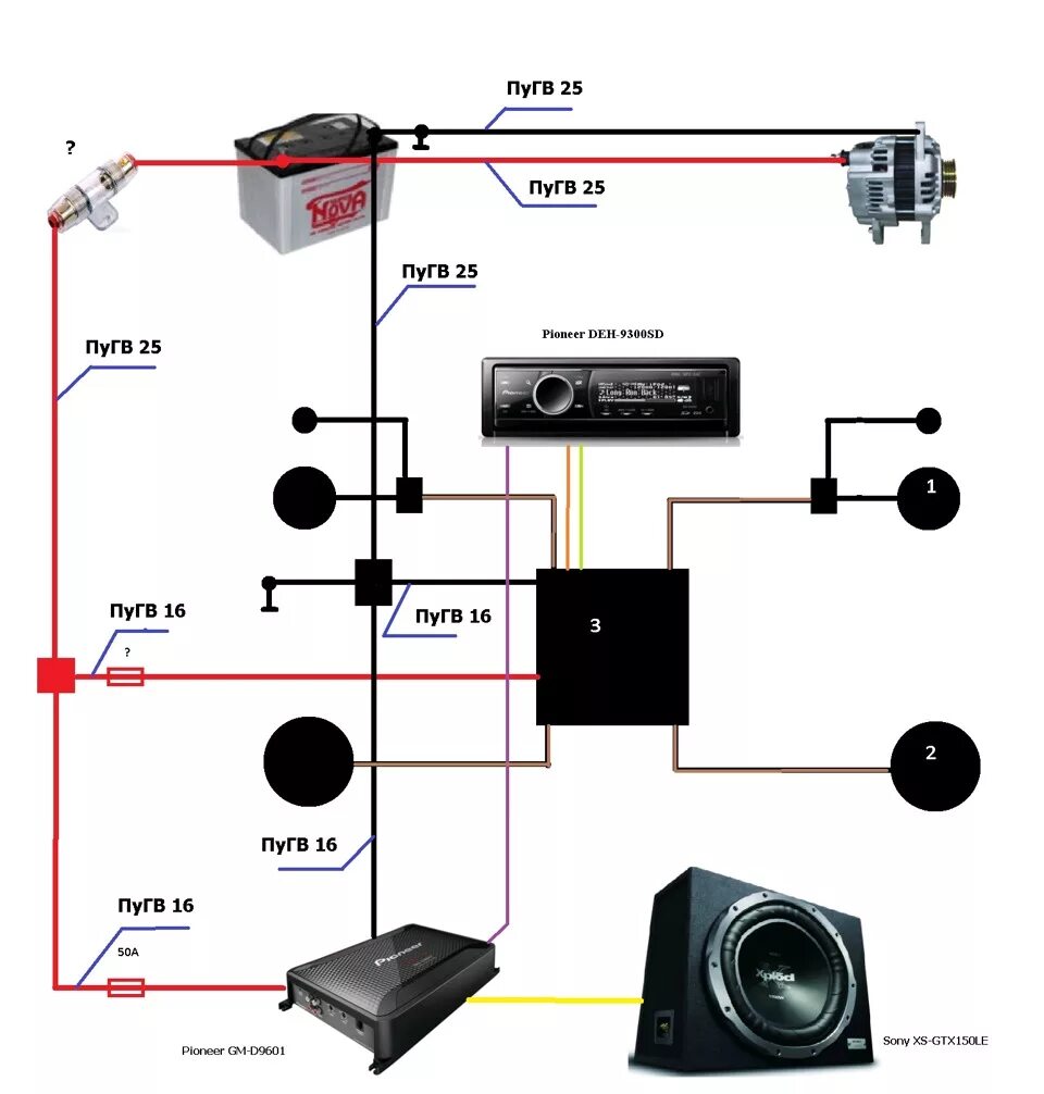 Подключение 2х усилителей схема Муки выбора. Что поставить? - Mitsubishi Galant (8G), 2,5 л, 2002 года автозвук 