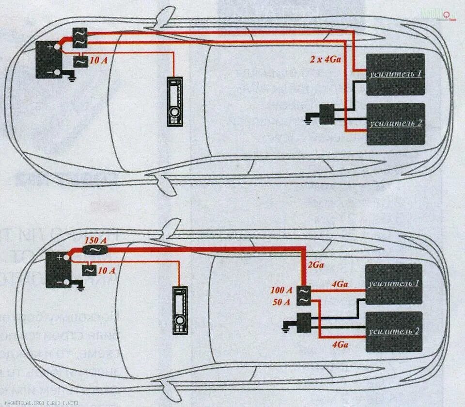 Подключение 2х усилителей схема Как подключить 2 усилителя через один провод
