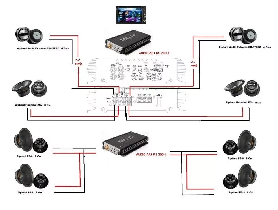 Подключение 2х усилителей схема Что будет играть у нас в "White Power" - Mitsubishi Lancer IX, 2 л, 2006 года ав