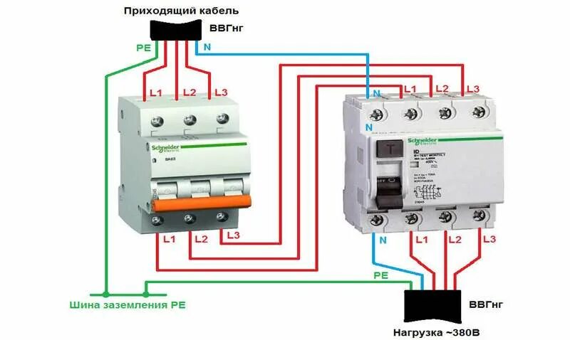 Подключение 3 фазного дифавтомата Узо 380в фото - DelaDom.ru