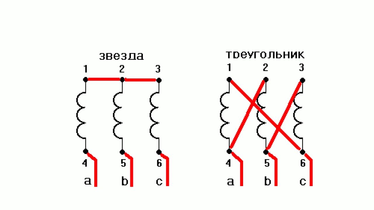 Подключение 3 фазного двигателя треугольником Двигатель асинхронный трехфазный звезда треугольник