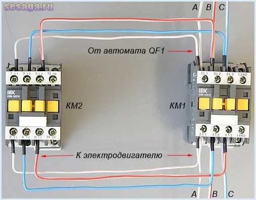 Подключение 3 фазного контактора Обвязка силовых контактов пускателей на реальных элементах Электротехника, Прост