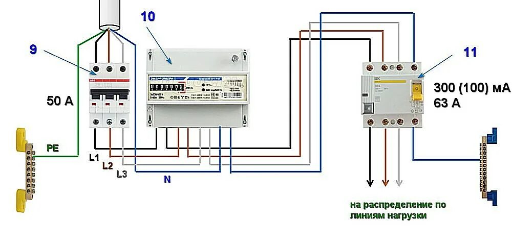 Подключение 3 фазного узо Как подключить УЗО - наиболее распостраненные схемы