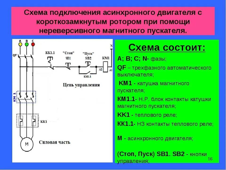 Подключение 3 фазы асинхронный двигатель Включение асинхронного электродвигателя