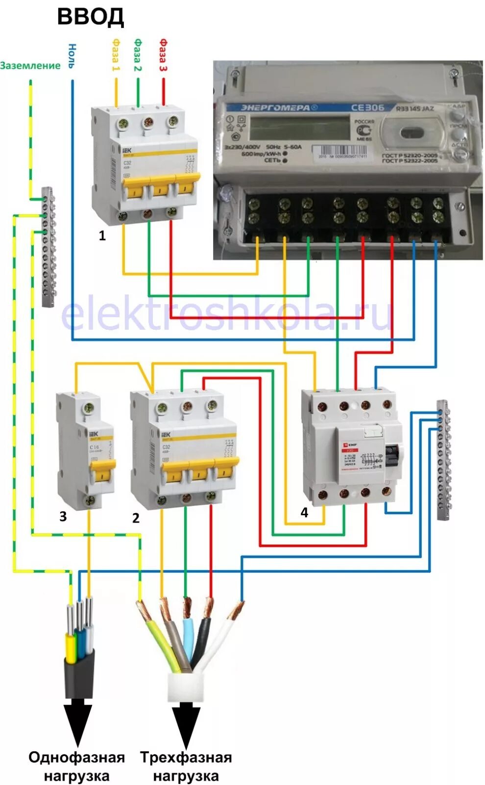 Подключение 3 фазы автоматом Как подключить электрический счетчик HeatProf.ru