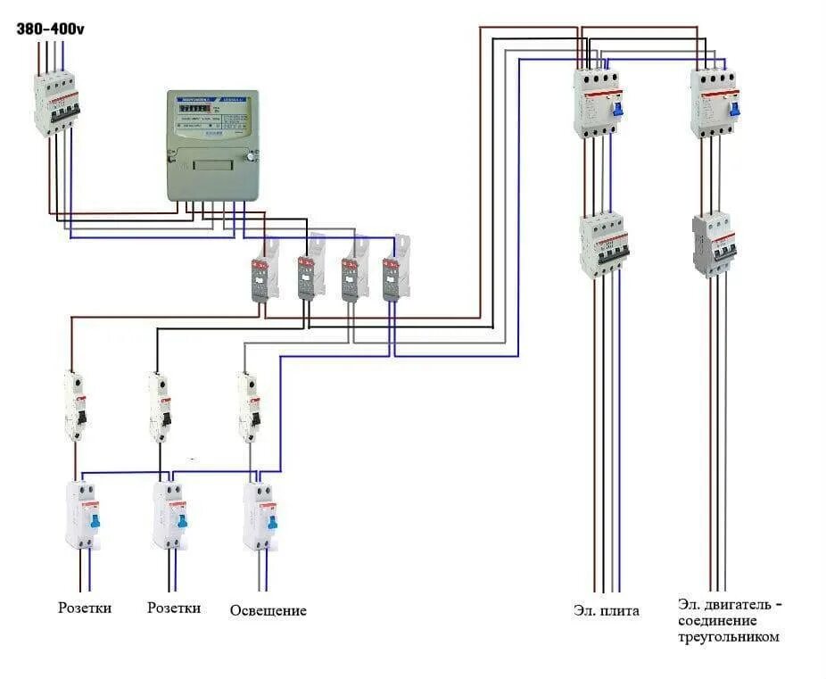 Подключение 3 х фазного автомата и узо Узо 380в фото - DelaDom.ru