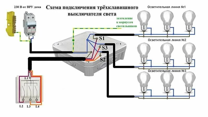 Подключение 3 х лампочек Рабочие варианты подключения потолочной люстры ASUTPP Дзен