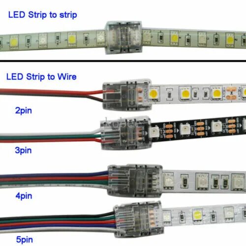 Подключение 3 х полоски 5p/lot LED Strip Connector for 3528 5630 5050 led Strip Connection Use Terminals