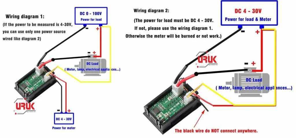 Подключение 3 х проводного вольтамперметра с алиэкспресс Digital Voltmeter Ammeter DC 100V 10A Dual LED Display - UrukTech