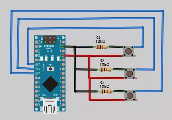 Подключение 3 кнопок Keypads and Button Switches on the Arduino - Martyn Currey