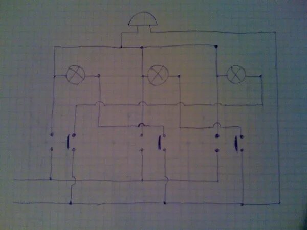 Подключение 3 ламп и звонка одновременно Ответы Mail.ru: Задачка для умных (небольшая электросхема)