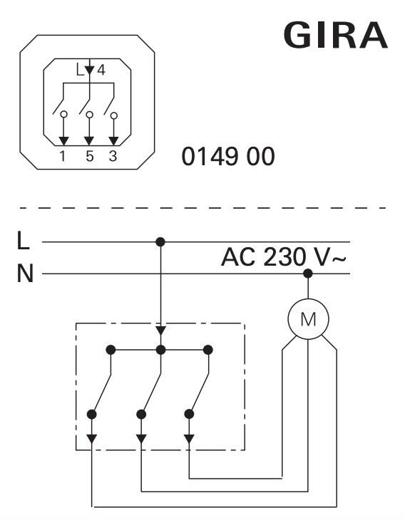 Подключение 3 позиционного переключателя схема Вставка 3-позиционного выключателя 16 A 250 В Другие механизмы GIRA