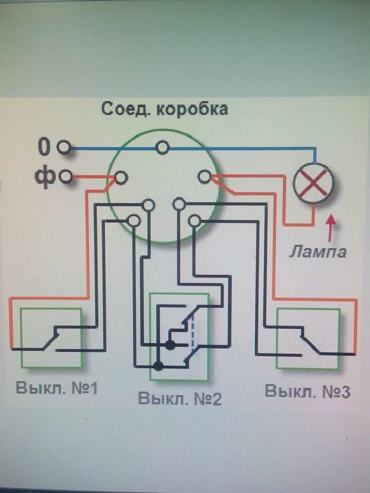 Подключение 3 проходных выключателей к 1 лампочке Пин на доске электрика Электротехника, Электрика, Электропроводка