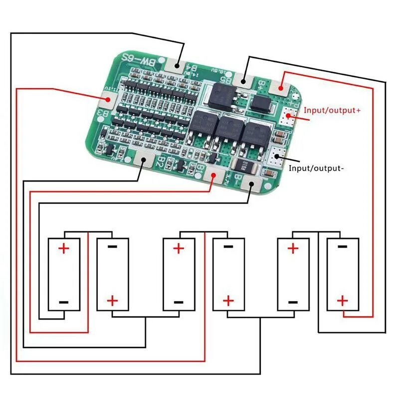 Подключение 3 с платы 6S 15A 22V 24V PCB Защитная плата BMS для 6 упаковок 18650 Модуль литий-ионной б