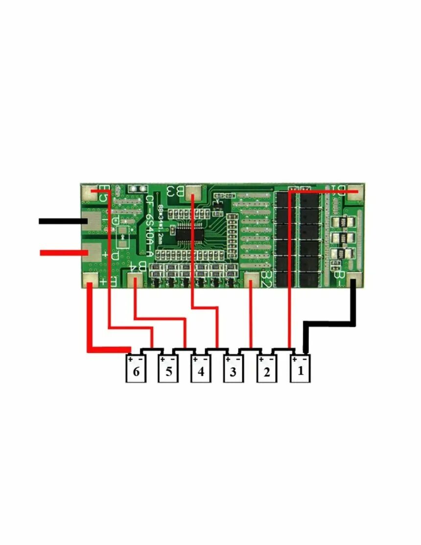 Подключение 3 с платы BMS 6S 40A с балансировкой - Microelectronica Магазин микроэлектроники