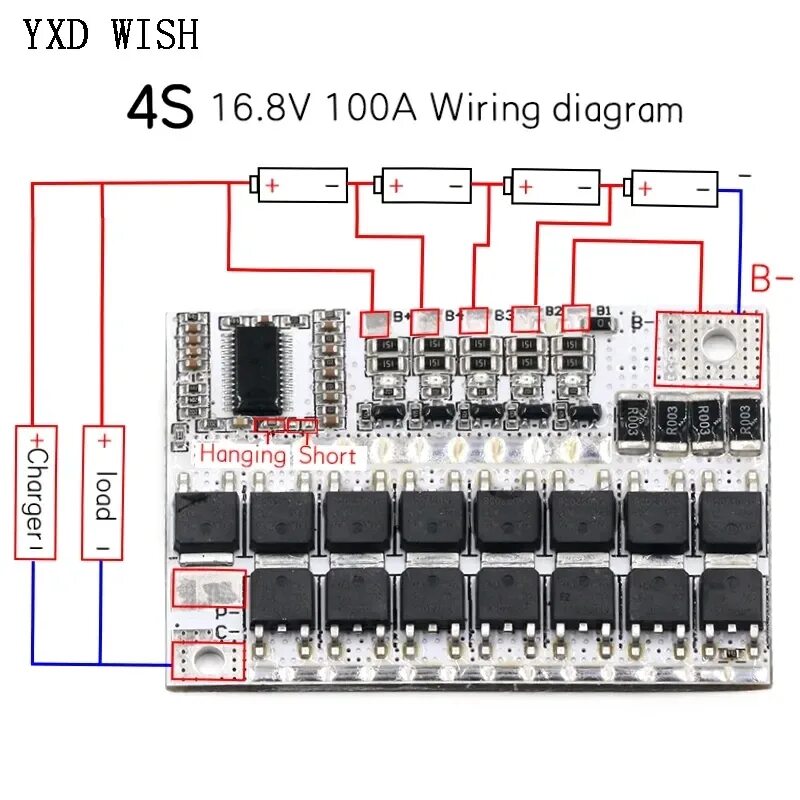 Подключение 3 с платы Защитная печатная плата 3S/4S/5S BMS, 12 В, 16,8 в, 21 в, 18 в, 3,7 в, а для лит