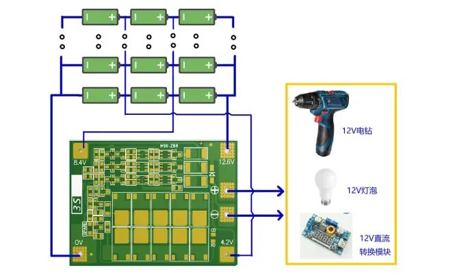 Подключение 3 с платы Защитная плата 3S/4S 40A/60A 18650 BMS, для зарядки литий-ионных батарей, для дв