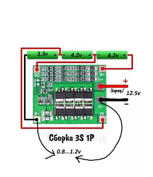 Подключение 3 с платы Форум РадиоКот * Просмотр темы - BMS плата 3S из Китая не дозаряжает одну ячейку