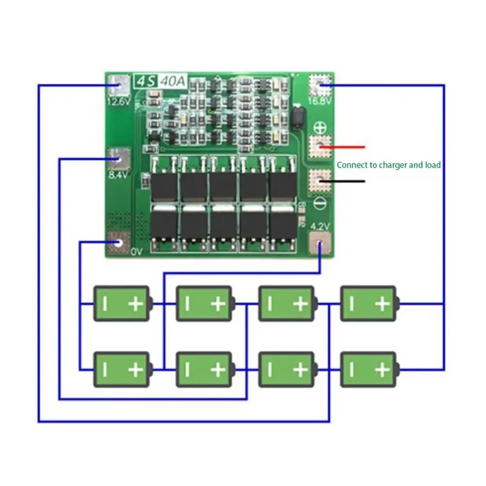 Подключение 3 с платы BMS 3S/4S, 40 А, 12 В, защита литий-ионных аккумуляторов 18650, PCB плата, балан