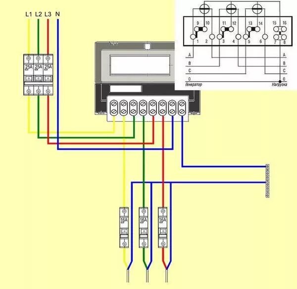 Подключение 3 счетчика Схема подключения электросчетчика в квартире HeatProf.ru