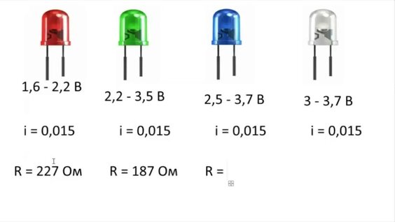 Подключение 3 светодиодов Расчет резистора для светодиода Расчет сопротивления для светодиода - смотреть о