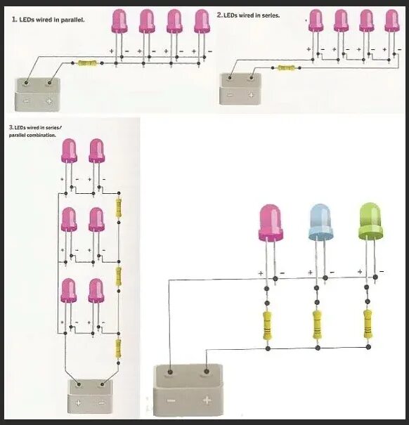 Подключение 3 светодиодов Ответы Mail.ru: Как подключить несколько светодиодов одновременно