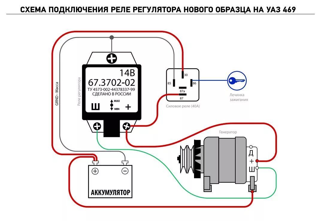 Подключение 362 реле Обзор товара Реле регулятор напряжения ЗИЛ-131,УАЗ генератора 3842.3701-10,3872.