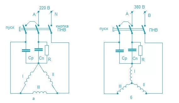 Подключение 3х фазного двигателя реверсом Включение трехфазных электродвигателей в однофазную сеть Электродвигатели и двиг