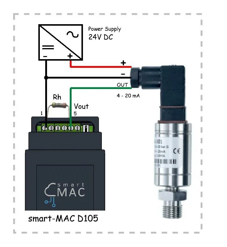 Подключение 4 20ma D105: Connecting the sensor with a 4-20mA current loop / Main / smart-MAIC suppo