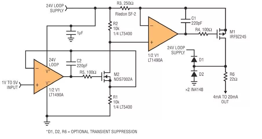 Подключение 4 20ma power electronics - How the does this circuit source 4-20mA? - Electrical Engine