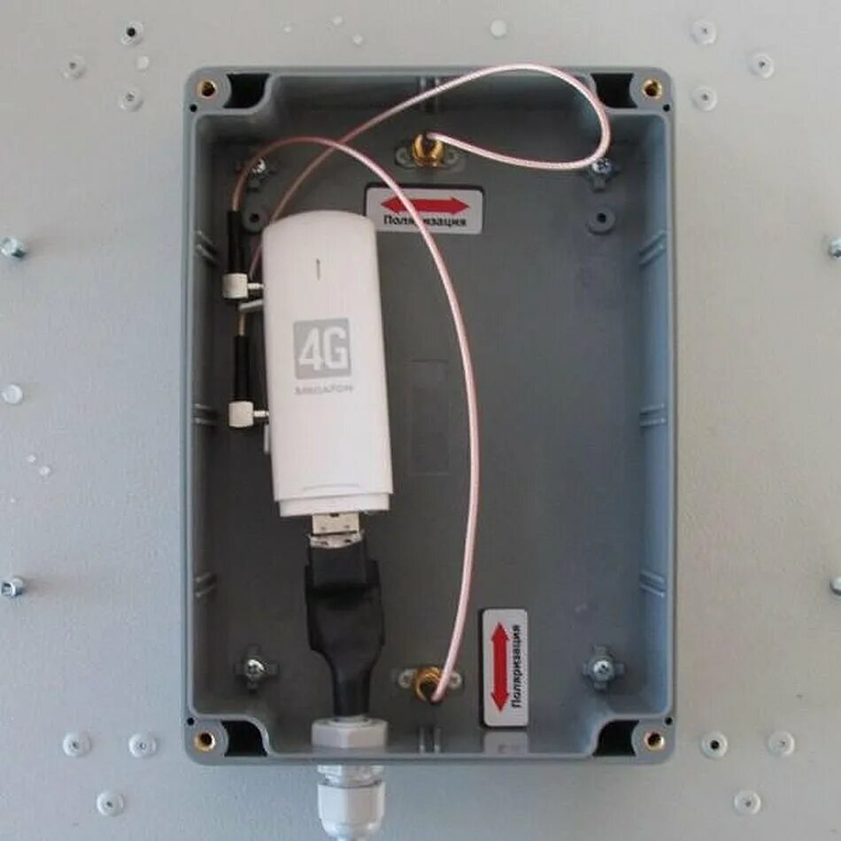 Подключение 4 антенны к модему 22 категории Антэкс Agata MIMO 2x2 BOX панельная антенна с боксом - купить в интернет-магазин
