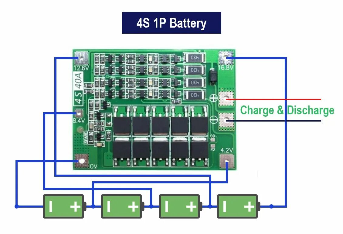 Подключение 4 bms How to use a 4s 40A BMS Module to build Battery Packs? Batterie