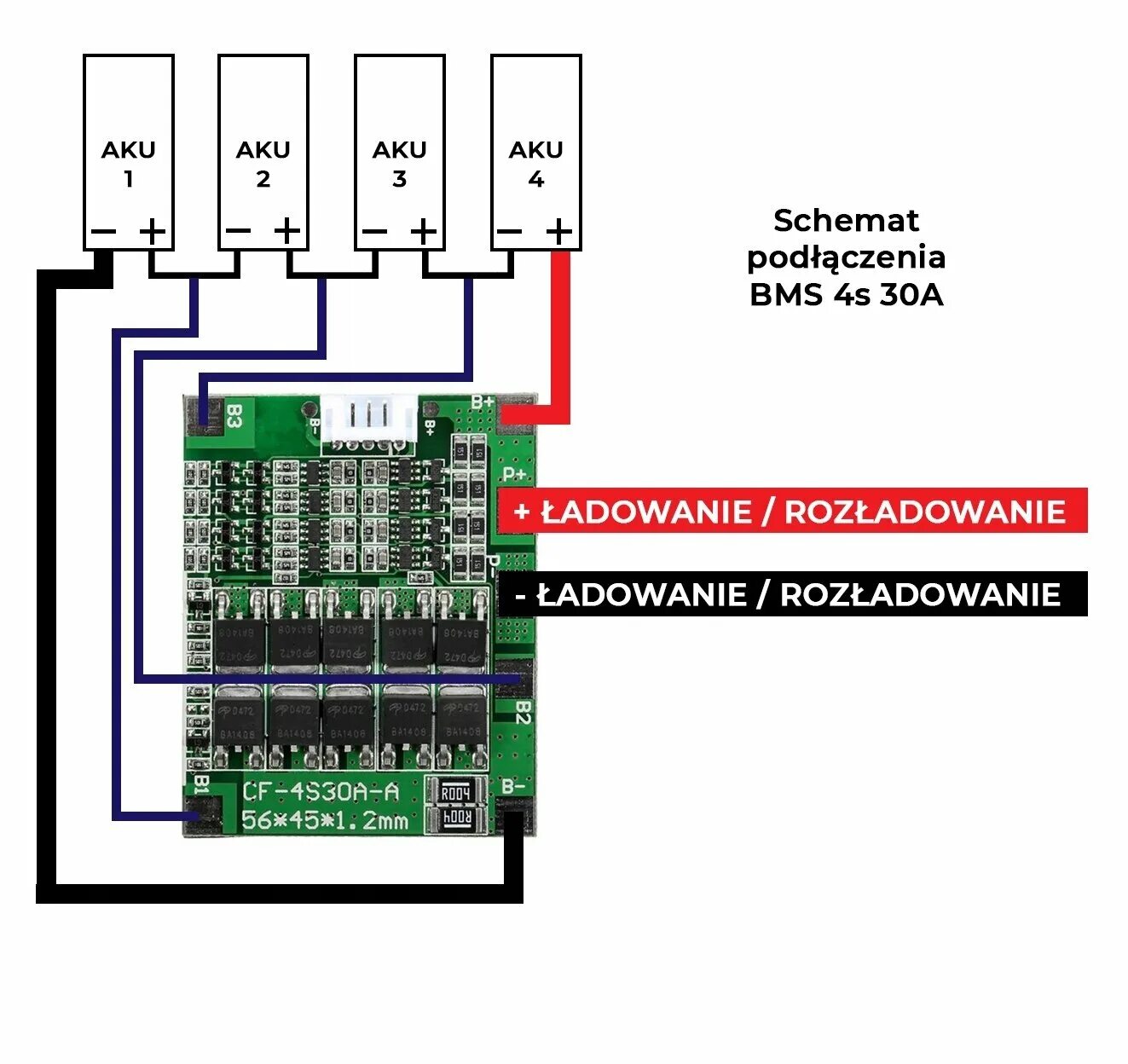 Подключение 4 bms Модуль защиты Li-Ion аккумуляторов BMS на 4 банки c балансиром - купить в интерн