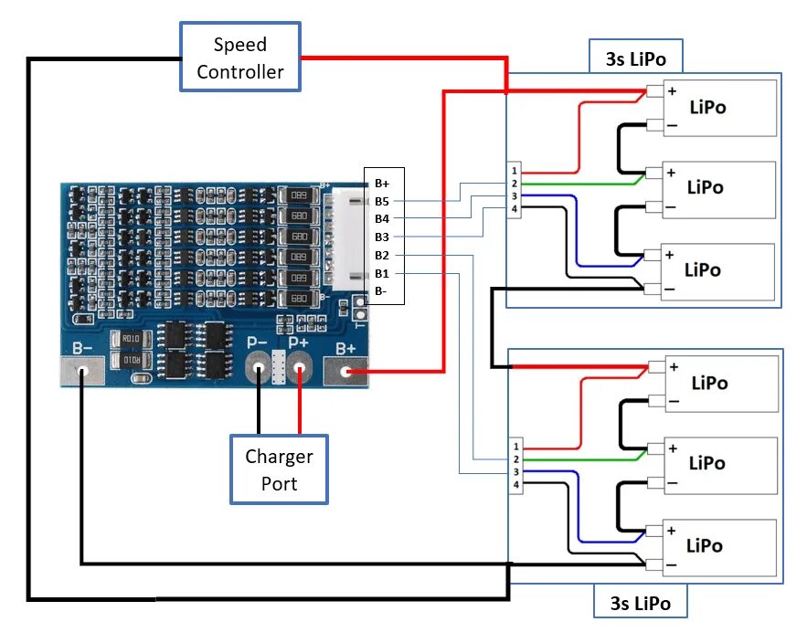 Подключение 4 bms Схема подключения бмс платы