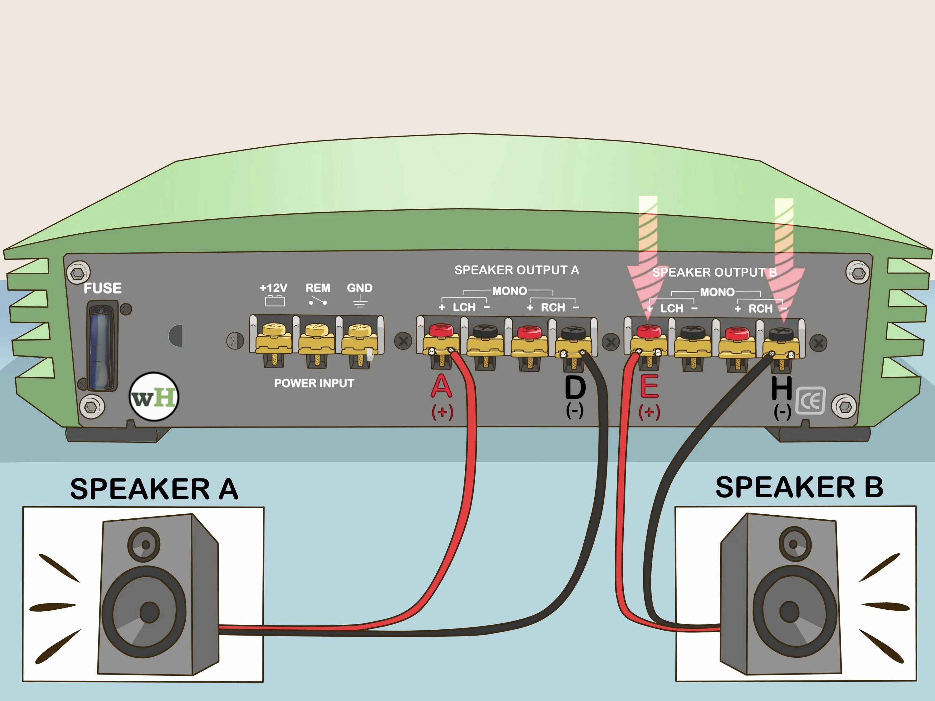 Подключение 4 колонок мостом How to Bridge an Amplifier: 7 Steps (with Pictures) - wikiHow Amplifier, Car aud