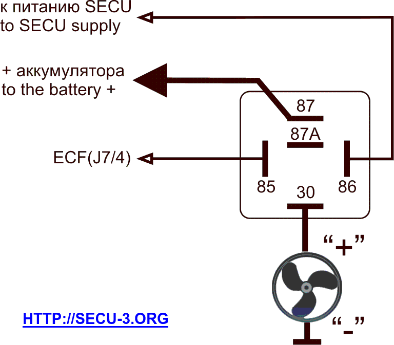 Подключение 4 контактного реле вентилятора Инструкция по установке МПСЗ SECU-3