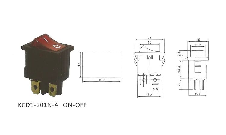 Подключение 4 контактной кнопки Wholesale RS240 red led illuminated 4pin 6A 250v kcd1 rocker switch t85 From m.a