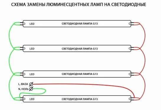 Подключение 4 люминесцентных ламп Для чего нужна и как происходит замена люминесцентных ламп на светодиодные