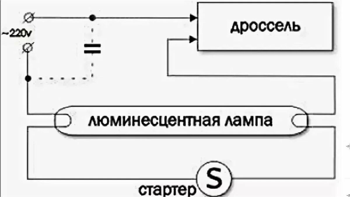 Подключение 4 люминесцентных ламп Схема подключения люминесцентных ламп - пошаговая инструкция!