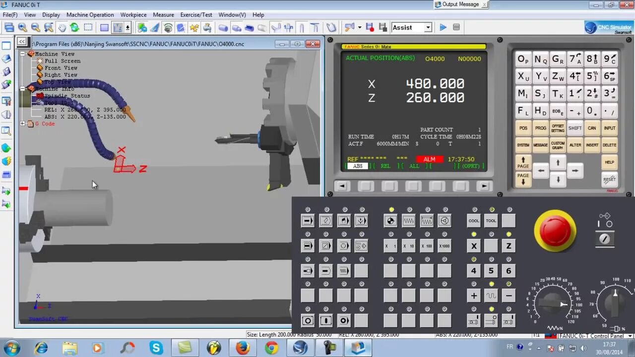 Подключение 4 оси fanuc 18 swansoft cnc simulator Fanuc 0iT YouTube - YouTube