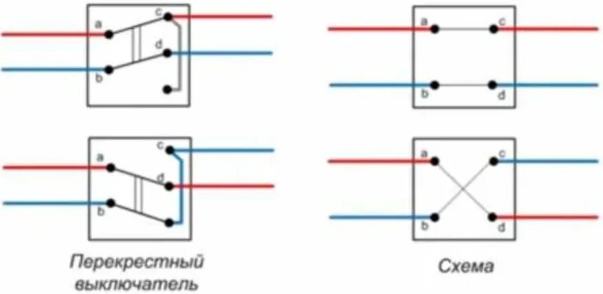 Подключение 4 переключателей Переключатель перекрестный фото - DelaDom.ru