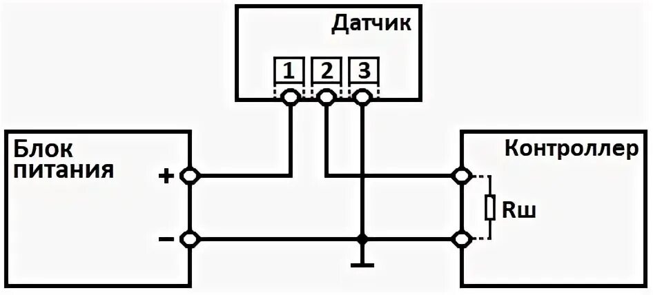 Подключение 4 проводного датчика температуры HFTM-A LCD Датчик температуры кабельный, 4-20мА/0-10В, с дисплеем (арт. 1101-115