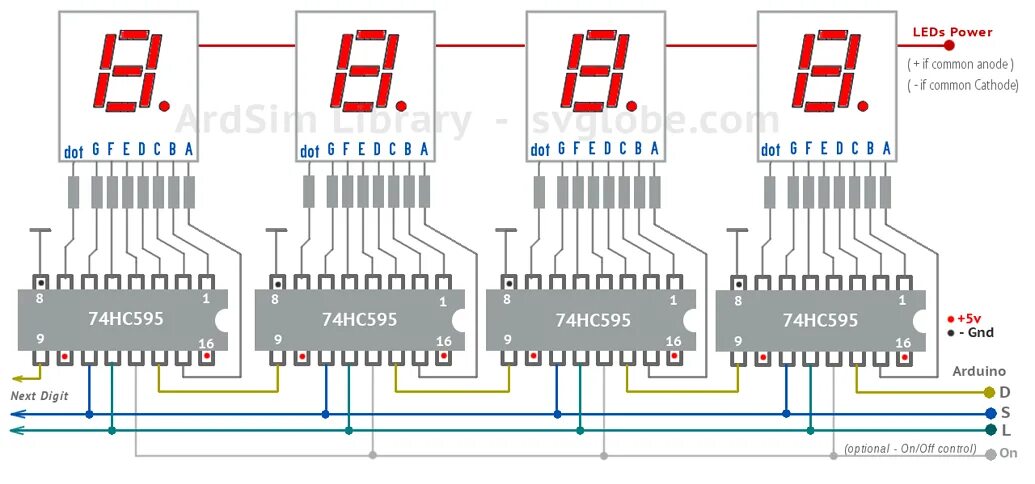 Подключение 4 разрядного китайского модуля индикации vaw 7-Segment LED Scoreboard - My First Project - LEDs and Multiplexing - Arduino Fo