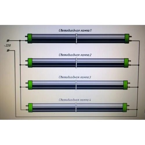 Подключение 4 светодиодных ламп Светодиодная лампа Navigator, Т8, G13, 6500К, 22Вт, 1200мм - Светодиодные лампы 