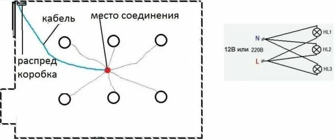 Подключение 4 точечных светильников Как правильно и безопасно подключить светодиодные светильники - Блог LedRus