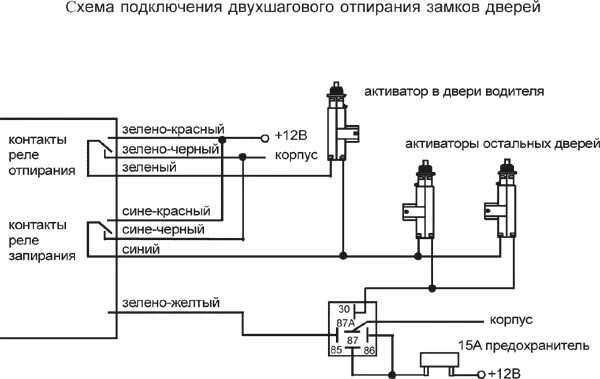 Подключение 5 контактного активатора замка SPAL AS80US - инструкция по эксплуатации и установке