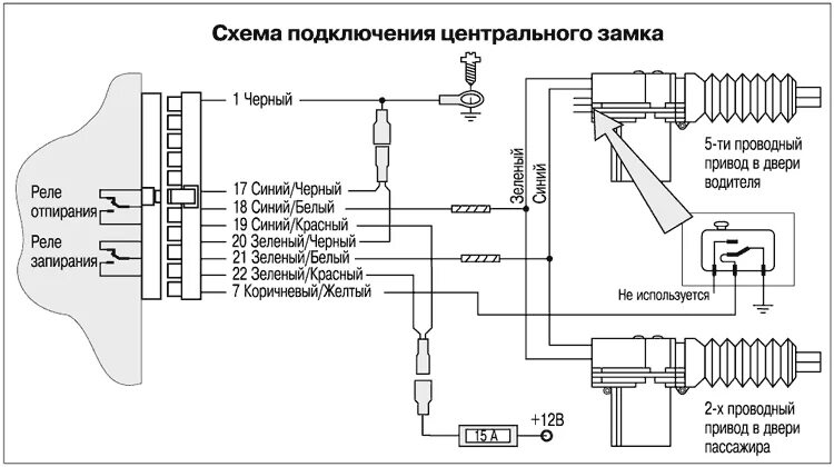 Подключение 5 контактного активатора замка MERITEC OPTIMUM - инструкция по установке