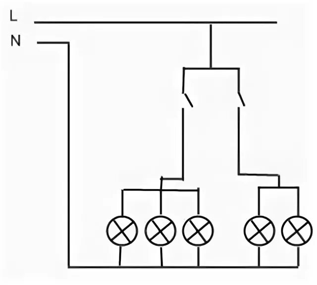 Подключение 5 рожковой люстры схема Ответы Mail.ru: 5 рожковая люстра и двойной выключатель, как сделать что бы 1 вк